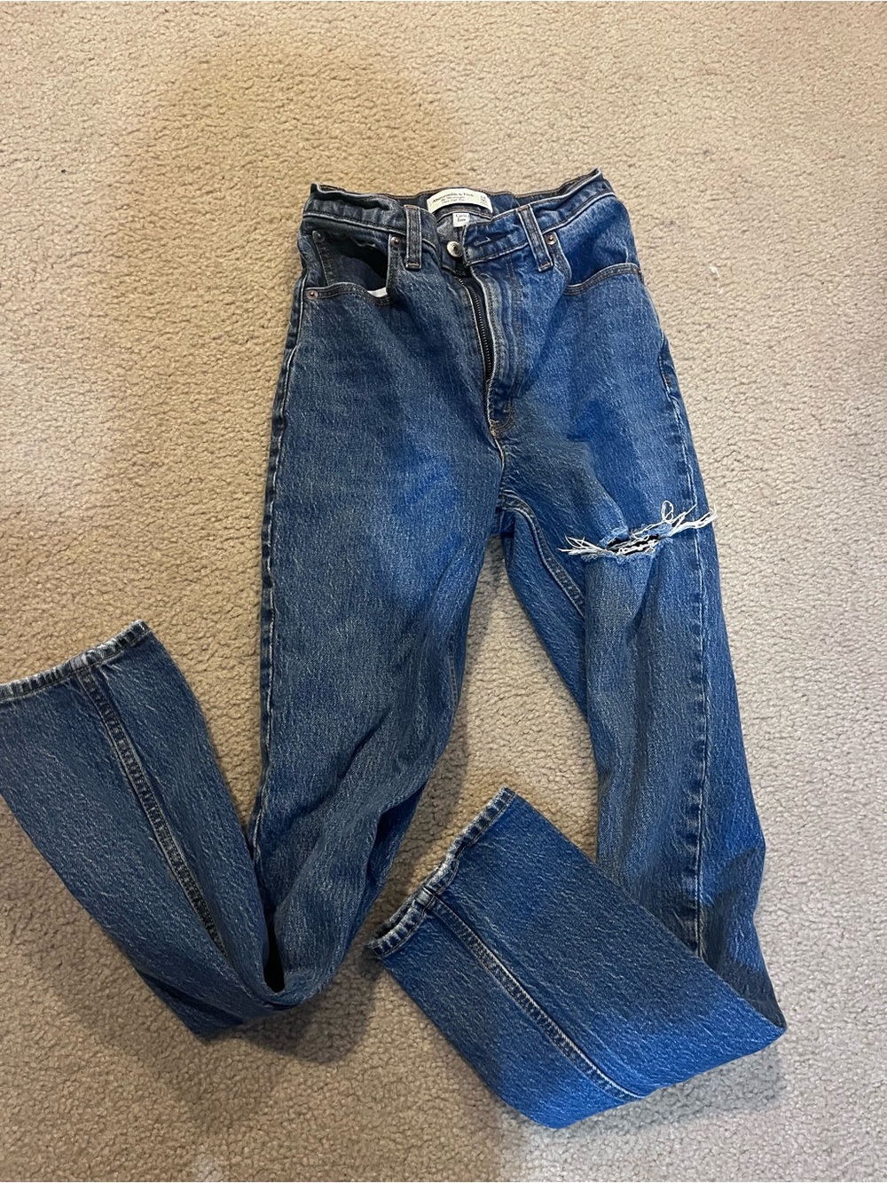 90’s mom straight  High-Rise Blue Women's Jeans Abercrombie size 00 24